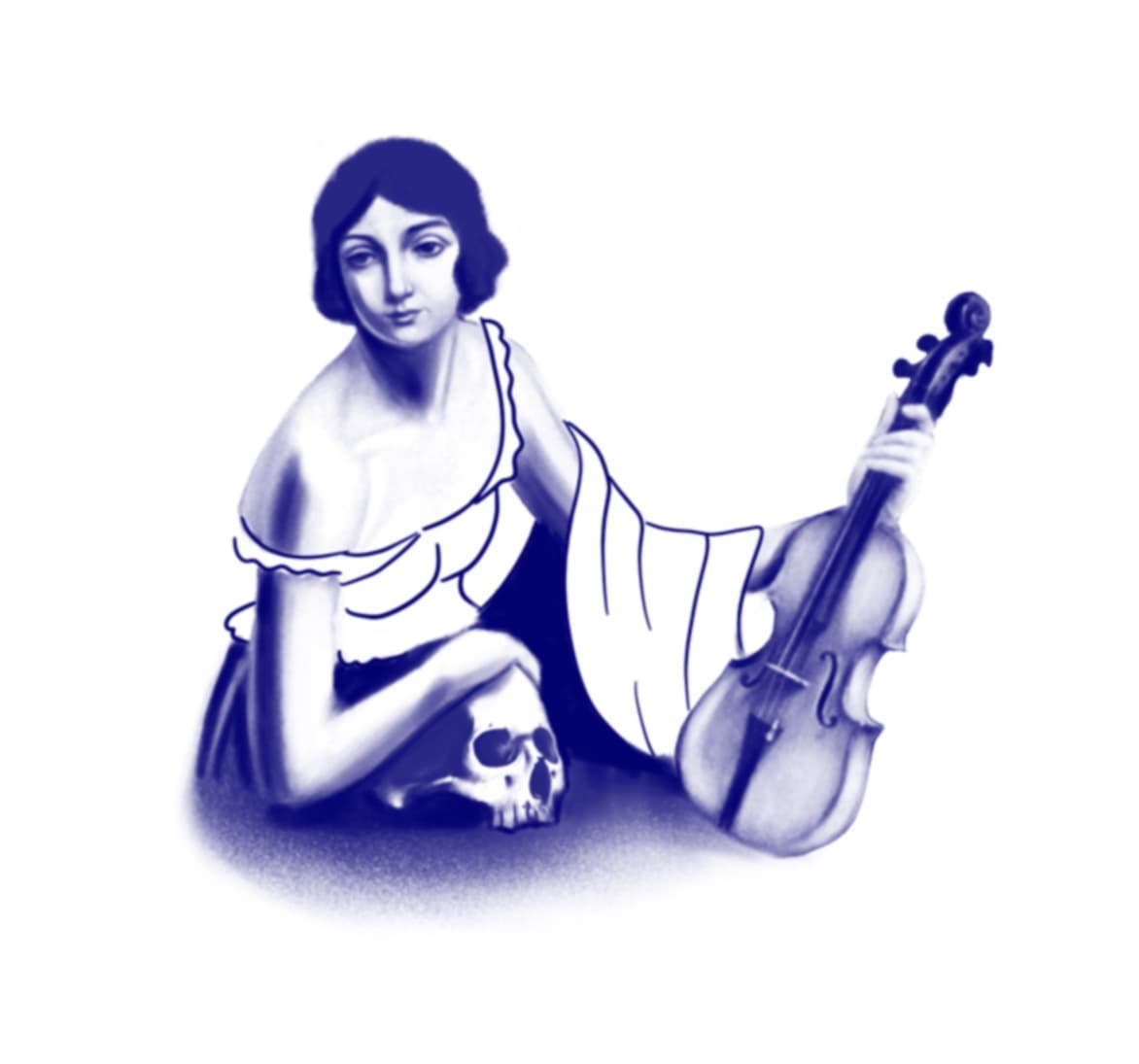 Lady w skull and violin