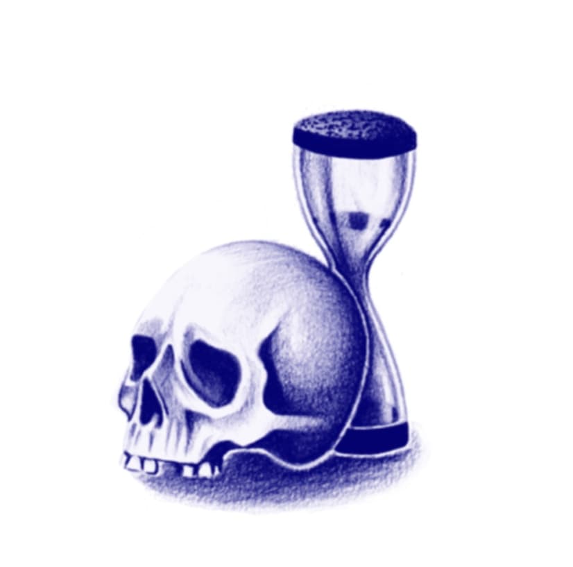 Skull and hourglass